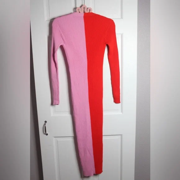 STAUD Poppy and Rosebud Sheath Long Sleeve Knit Dress Sz Small - Picture 3 of 4